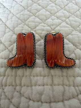 Joan Slifka Designs Sterling Silver Spiny Oyster Cowboy Cowgirl Stud Earrings